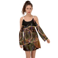 Fractal Geometry Kimono Sleeves Boho Dress by Sparkle