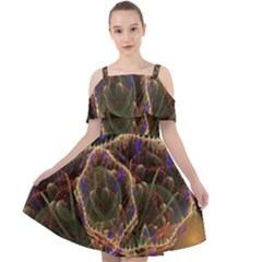 Fractal Geometry Cut Out Shoulders Chiffon Dress by Sparkle