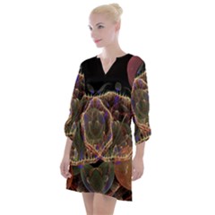 Fractal Geometry Open Neck Shift Dress