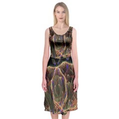 Fractal Geometry Midi Sleeveless Dress by Sparkle