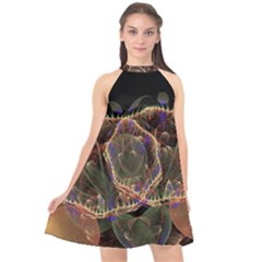 Fractal Geometry Halter Neckline Chiffon Dress  by Sparkle