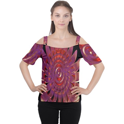 Chakra Flower Cutout Shoulder Tee by Sparkle