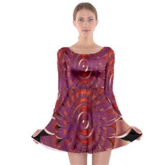 Chakra Flower Long Sleeve Skater Dress