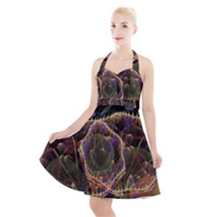 Fractal Geometry Halter Party Swing Dress  by Sparkle