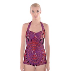 Chakra Flower Boyleg Halter Swimsuit  by Sparkle