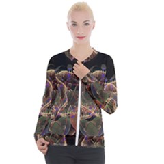 Fractal Geometry Casual Zip Up Jacket by Sparkle