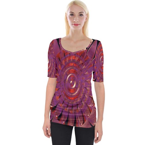 Chakra Flower Wide Neckline Tee by Sparkle