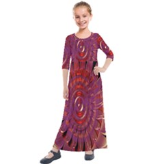 Chakra Flower Kids  Quarter Sleeve Maxi Dress by Sparkle