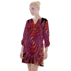 Chakra Flower Open Neck Shift Dress