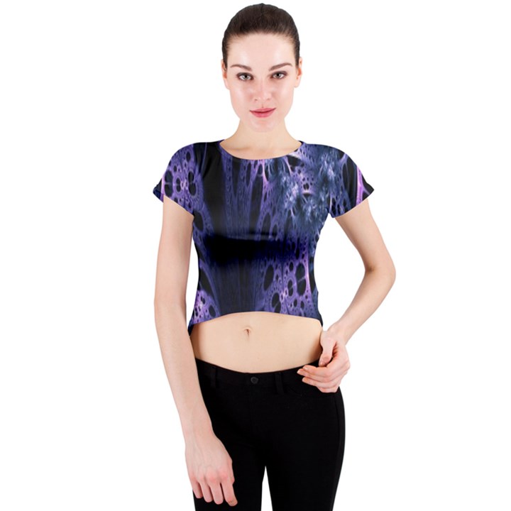 Fractal Web Crew Neck Crop Top