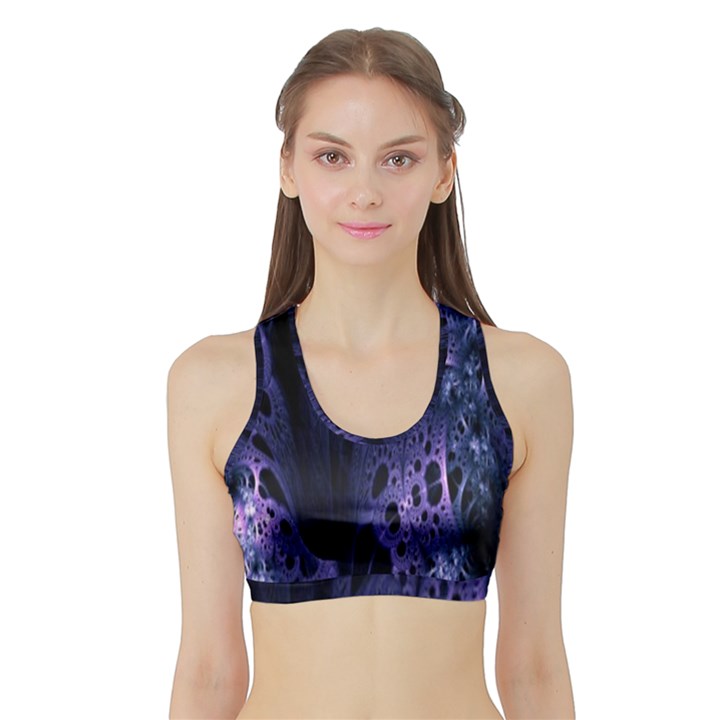 Fractal Web Sports Bra with Border