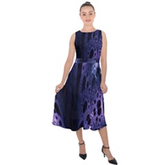 Fractal Web Midi Tie-back Chiffon Dress by Sparkle