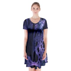 Fractal Web Short Sleeve V-neck Flare Dress by Sparkle