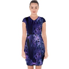 Fractal Web Capsleeve Drawstring Dress  by Sparkle