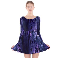 Fractal Web Long Sleeve Velvet Skater Dress by Sparkle