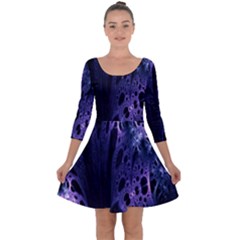 Fractal Web Quarter Sleeve Skater Dress by Sparkle