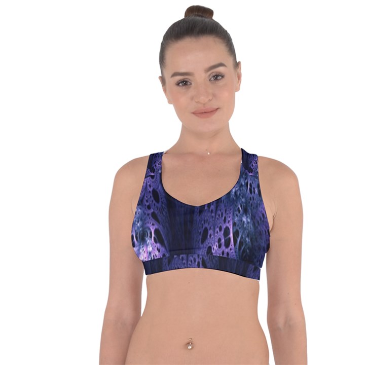 Fractal Web Cross String Back Sports Bra