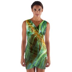 Abstract Illusion Wrap Front Bodycon Dress by Sparkle