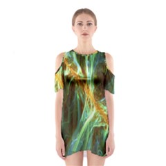 Abstract Illusion Shoulder Cutout One Piece Dress