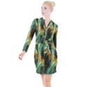 Abstract Illusion Button Long Sleeve Dress View1