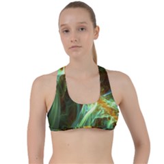 Abstract Illusion Criss Cross Racerback Sports Bra by Sparkle