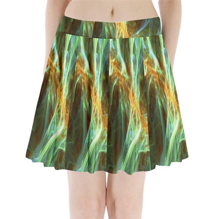 Abstract Illusion Pleated Mini Skirt