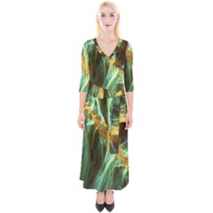 Abstract Illusion Quarter Sleeve Wrap Maxi Dress by Sparkle