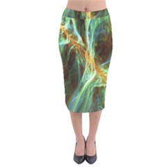 Abstract Illusion Velvet Midi Pencil Skirt by Sparkle