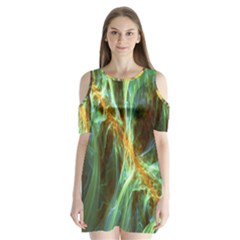 Abstract Illusion Shoulder Cutout Velvet One Piece by Sparkle