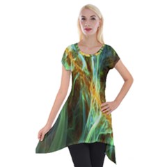 Abstract Illusion Short Sleeve Side Drop Tunic by Sparkle