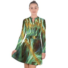 Abstract Illusion Long Sleeve Panel Dress