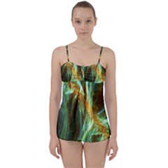 Abstract Illusion Babydoll Tankini Set by Sparkle