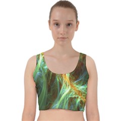 Abstract Illusion Velvet Racer Back Crop Top by Sparkle