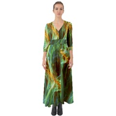 Abstract Illusion Button Up Boho Maxi Dress by Sparkle