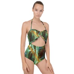 Abstract Illusion Scallop Top Cut Out Swimsuit by Sparkle