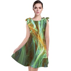 Abstract Illusion Tie Up Tunic Dress