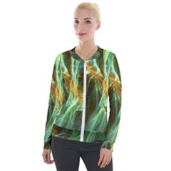 Abstract Illusion Velour Zip Up Jacket by Sparkle