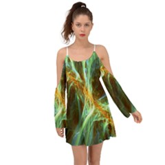 Abstract Illusion Kimono Sleeves Boho Dress by Sparkle