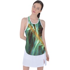 Abstract Illusion Racer Back Mesh Tank Top by Sparkle