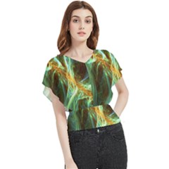 Abstract Illusion Butterfly Chiffon Blouse