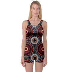 Tribal Aztec Mandala Art One Piece Boyleg Swimsuit by tmsartbazaar