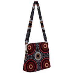 Tribal Aztec Mandala Art Zipper Messenger Bag by tmsartbazaar