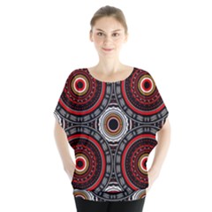 Tribal Aztec Mandala Art Batwing Chiffon Blouse