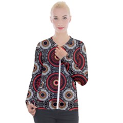 Tribal Aztec Mandala Art Casual Zip Up Jacket by tmsartbazaar