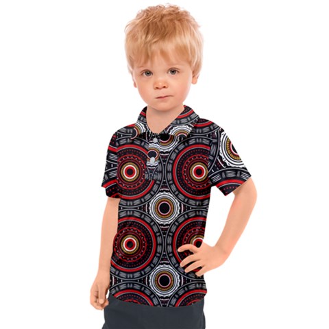 Tribal Aztec Mandala Art Kids  Polo Tee by tmsartbazaar