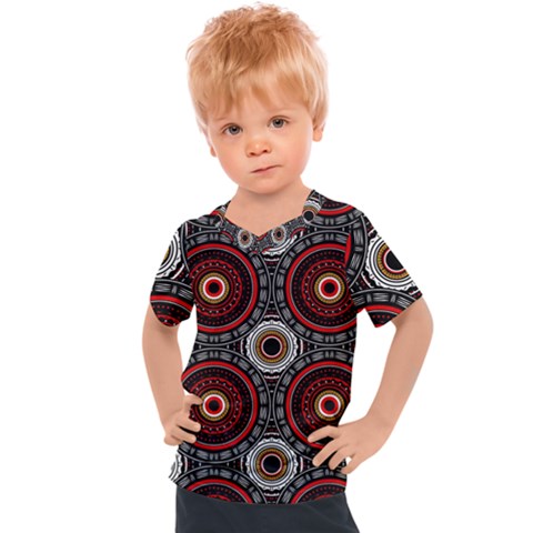 Tribal Aztec Mandala Art Kids  Sports Tee by tmsartbazaar