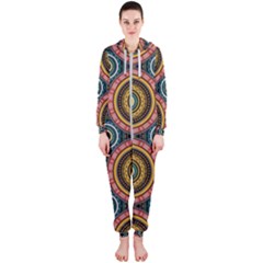 Aztec Multicolor Mandala Hooded Jumpsuit (ladies)  by tmsartbazaar