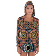 Aztec Multicolor Mandala Long Sleeve Hooded T-shirt by tmsartbazaar