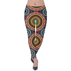 Aztec Multicolor Mandala Velvet Leggings by tmsartbazaar