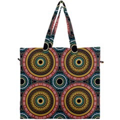 Aztec Multicolor Mandala Canvas Travel Bag by tmsartbazaar